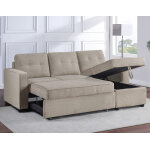 Noah Flippable, Convertible Storage Sleeper Chofa, Tan - Image 11