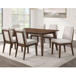 Canton 5-piece 72″ Upholstered Side Chair Dining Set - Image 5