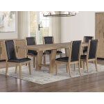 Orinda Rustic Solid Wood Side Chair, Brown Vegan Leather - Image 12