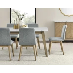 Vida 5-piece White Marble Dining Set