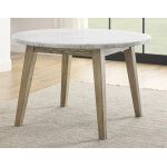 Vida 5-piece 48″ Round White Marble Dining Set - Image 12