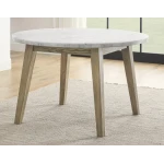 Vida 5-piece 48″ Round White Marble Dining Set - Image 11