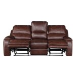 Keily Sofa, Manual Reclining, Drop-down Console, Brown - Image 8
