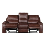 Keily Sofa, Manual Reclining, Drop-down Console, Brown - Image 7