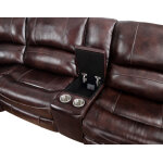 Denver Dual-power 6-piece Leather Sectional, Brown - Image 4