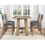 Aubrey 59.5″ Counter Table, Drifwood With Black Stretchers - Image 8
