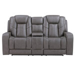 Daniel Triple Power Home Theater Leather Reclining Console Loveseat, Built-in Speakers, Heat And Massage - Image 7