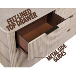 Henry 65″ 6-drawer Reeded Dresser, Tan Finish - Image 12