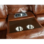 Keily Sofa, Manual Reclining, Drop-down Console, Brown - Image 4