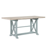 Darcy 64-82″counter Table With 18-inch Leaf, Mint Green And Natural Finish - Image 4