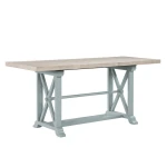 Darcy 64-82″counter Table With 18-inch Leaf, Mint Green And Natural Finish - Image 3