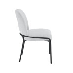 Conrad 5-piece 48″ Round White Marble Dining Set With Black Base - Image 13