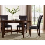 Hartford 72 Inch Table 7 Piece Set, Brown Chairs