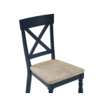 Darcy Solid Wood Side Chair, Midnight Blue And Natural Finish - Image 9