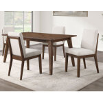 Canton 5-piece 72″ Upholstered Side Chair Dining Set - Image 4