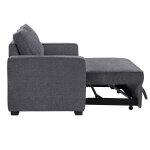 Noah Convertible Sleeper Loveseat, Gray - Image 4
