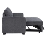 Noah Convertible Sleeper Loveseat, Gray - Image 4