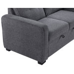 Noah Convertible Sleeper Loveseat, Gray - Image 6
