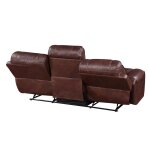 Keily Sofa, Manual Reclining, Drop-down Console, Brown - Image 15