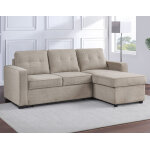 Noah Flippable, Convertible Storage Sleeper Chofa, Tan - Image 8