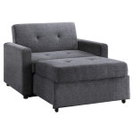 Noah Convertible Sleeper Chair-and-a-half, Gray - Image 14