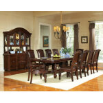 Antoinette 96-120 Inch Pedestal Dining Table W/24″ Leaf