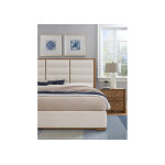 Crafted Oak by Ben & Erin Napier Erin's Upholstered Bed - White Fabric - Image 5