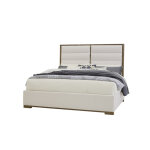 Crafted Oak by Ben & Erin Napier Erin's Upholstered Bed - White Fabric - Image 3