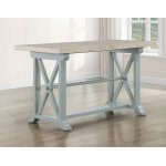 Darcy 5-piece 64-82″counter Set With 18-inch Leaf, Mint Green And Washed Linen Finish - Image 5