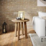 Reclamation Salvaged Wood Round Side Table - Image 3