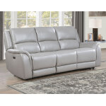 Alexandria Power Leather Reclining Sofa, Stone - Image 3