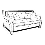 2135 Sofa 78 Three Seat Sofa - 3 seats over 3 backs