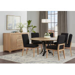 Crafted Cherry Dining By Ben & Erin Napier Uph Side Chair Black Fabric - 154-030E - Image 4