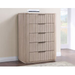 Henry 5-drawer Reeded Chest, Tan Finish - Image 3