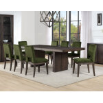 Evan 6-piece 78-96-inch Table Set With Green Velvet Chairs - Image 26