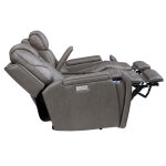 Daniel Triple Power Home Theater Leather Reclining Console Loveseat, Built-in Speakers, Heat And Massage - Image 14