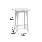 Hilton 24″ Backless Counter Stool, White - Image 4