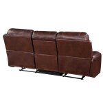 Keily Sofa, Manual Reclining, Drop-down Console, Brown - Image 14