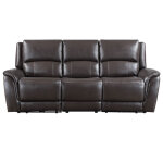 Alexandria Power Leather Reclining Sofa, Chocolate - Image 5