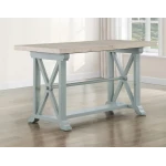 Darcy 64-82″counter Table With 18-inch Leaf, Mint Green And Natural Finish - Image 6