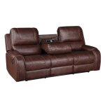 Keily Sofa, Manual Reclining, Drop-down Console, Brown - Image 10
