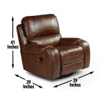 Keily Recliner, Manual Swivel, Glider, Brown - Image 12
