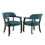 Tournament Game Table And Chairs, 6 Piece, Teal(table & 4 Captains Chairs) - Image 7