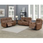 Brock Dual-power Reclining Console Loveseat, Cinnamon - Image 4