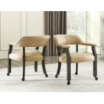 Rylie Captains Chair, Black Finish With Sand Vegan Leather