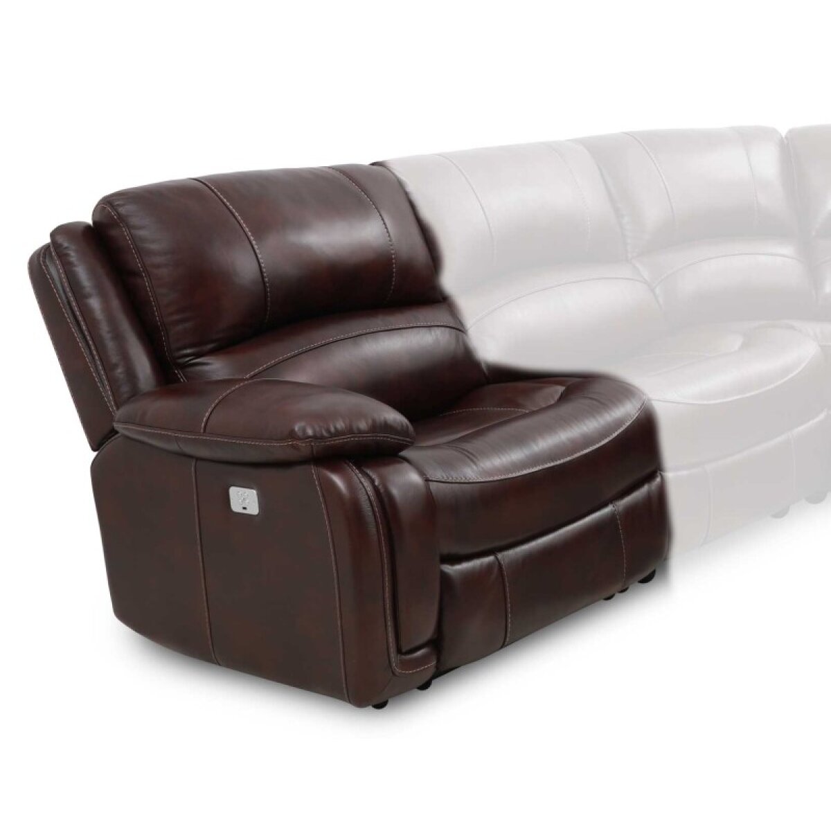 453391c0af805e1e265d6bde267202e5 Denver Laf Dual-power Recliner, Brown - Image 1