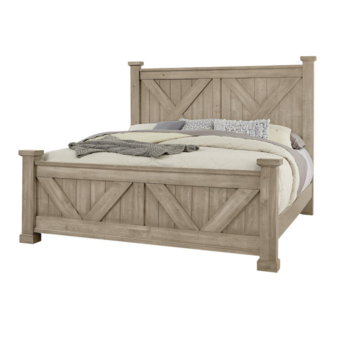4813befb944b065d0ffa77da4201b540 Cool Rustic King X Bed With X Footboard - Image 1