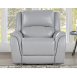 Alexandria Leather Power Recliner, Stone