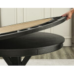Rylie Folding Game Table Top, Black Finish With Sand Vegan Leather - Image 5