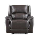 Alexandria Leather Power Recliner, Chocolate - Image 4